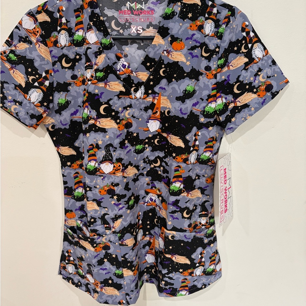 Halloween Themed Scrub Top for nurses!